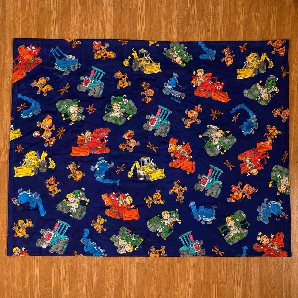 Vintage Bob The Builder Valance Curtain Panel 16H x 42W Children's Room Set Of 2